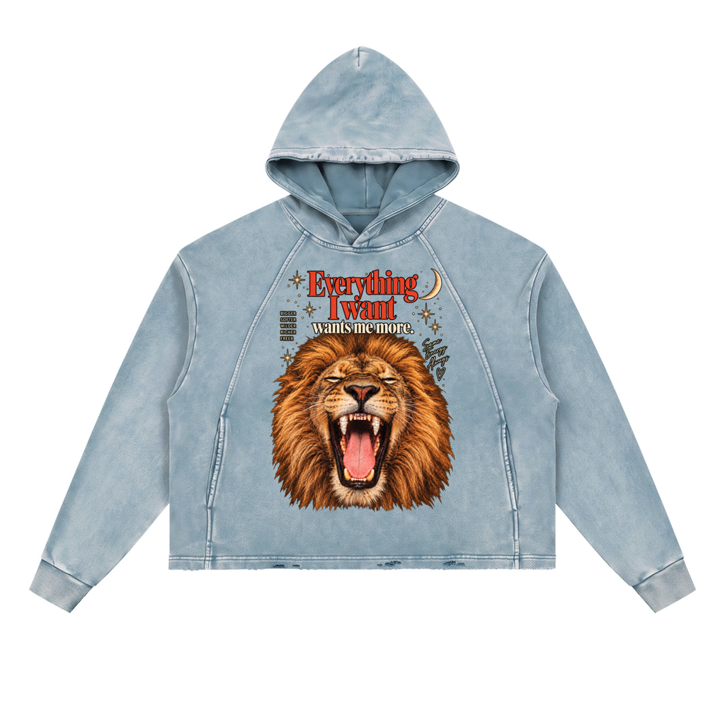 Vintage Washed Frayed-Hem Hoodie