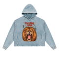 Vintage Washed Frayed-Hem Hoodie